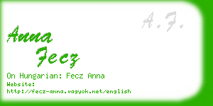 anna fecz business card